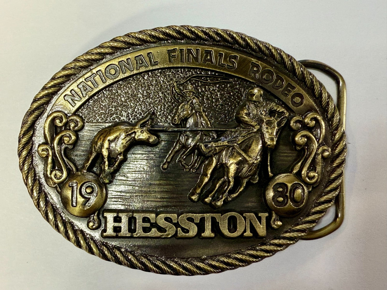 1980 Hesston NFR National Finals Rodeo Cowboys Western 6th Edition Belt Buckle