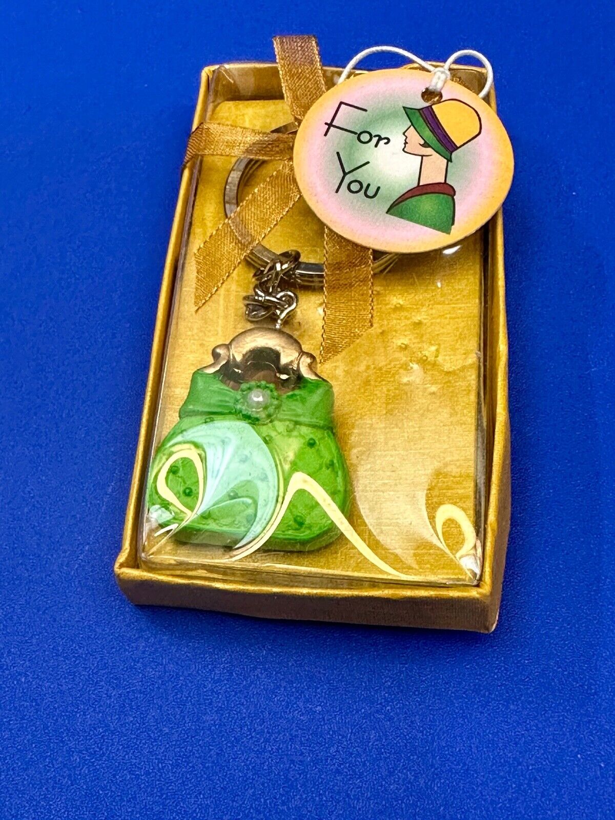 Adorable Green Purse Fashioncraft Keychain - Key Ring Chain  Item 6485