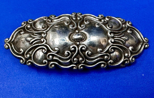 Victorian Art Style Floral Theme Silver Tone Vintage 1997 Belt Buckle