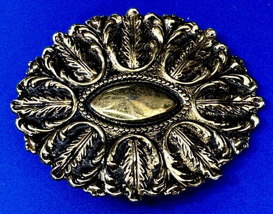 Vintage Leaf Theme Large Gold Tone VTG Belt Buckle by Pappagallo