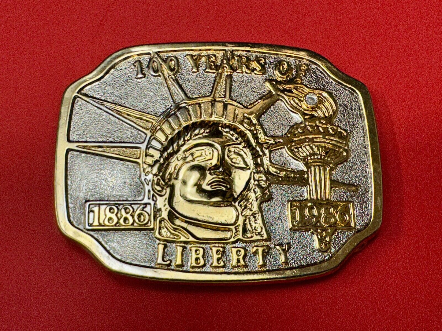 100 Years of Liberty  - NYC statue of Lady Liberty Souvenir belt buckle