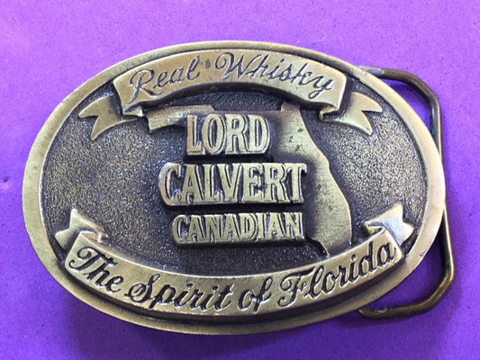 Vintage Belt Buckle Real Whisky Lord Calvert Canadian - Spirit of Florida Promo