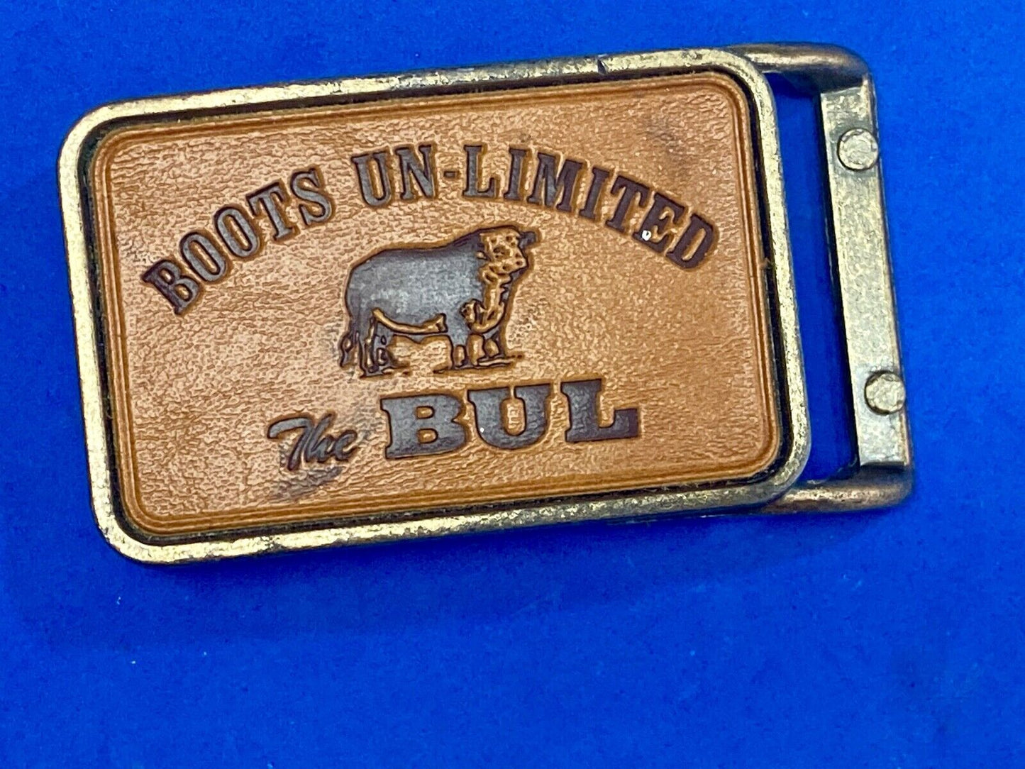 Vintage Leather belt buckle BOOTS unlimited - The Bul  Bull  Pooler GA Company 