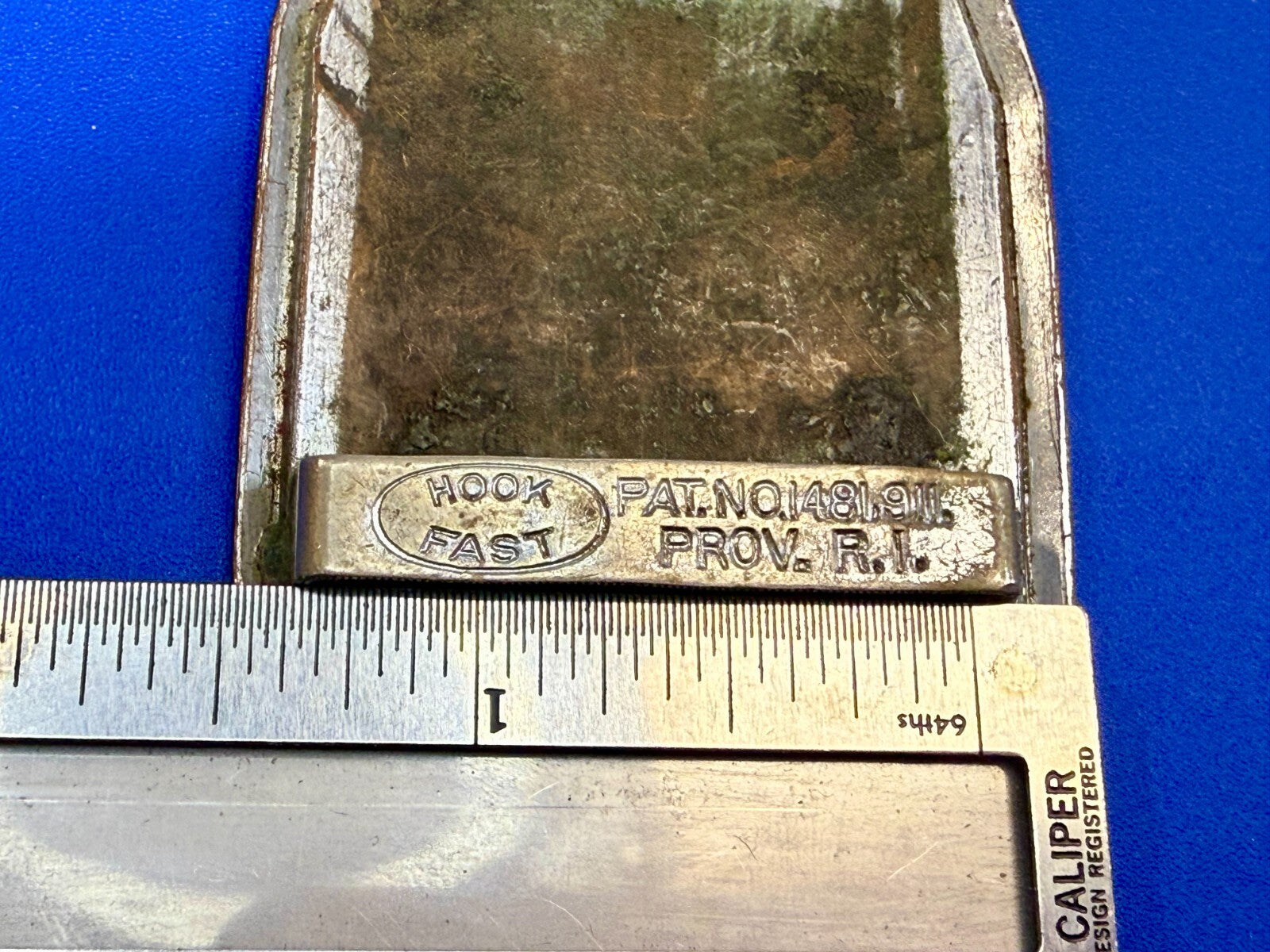 Three Letter AAA Logo Symbol Unknown? WOW Co Antique Hook-Fast Belt Buckle