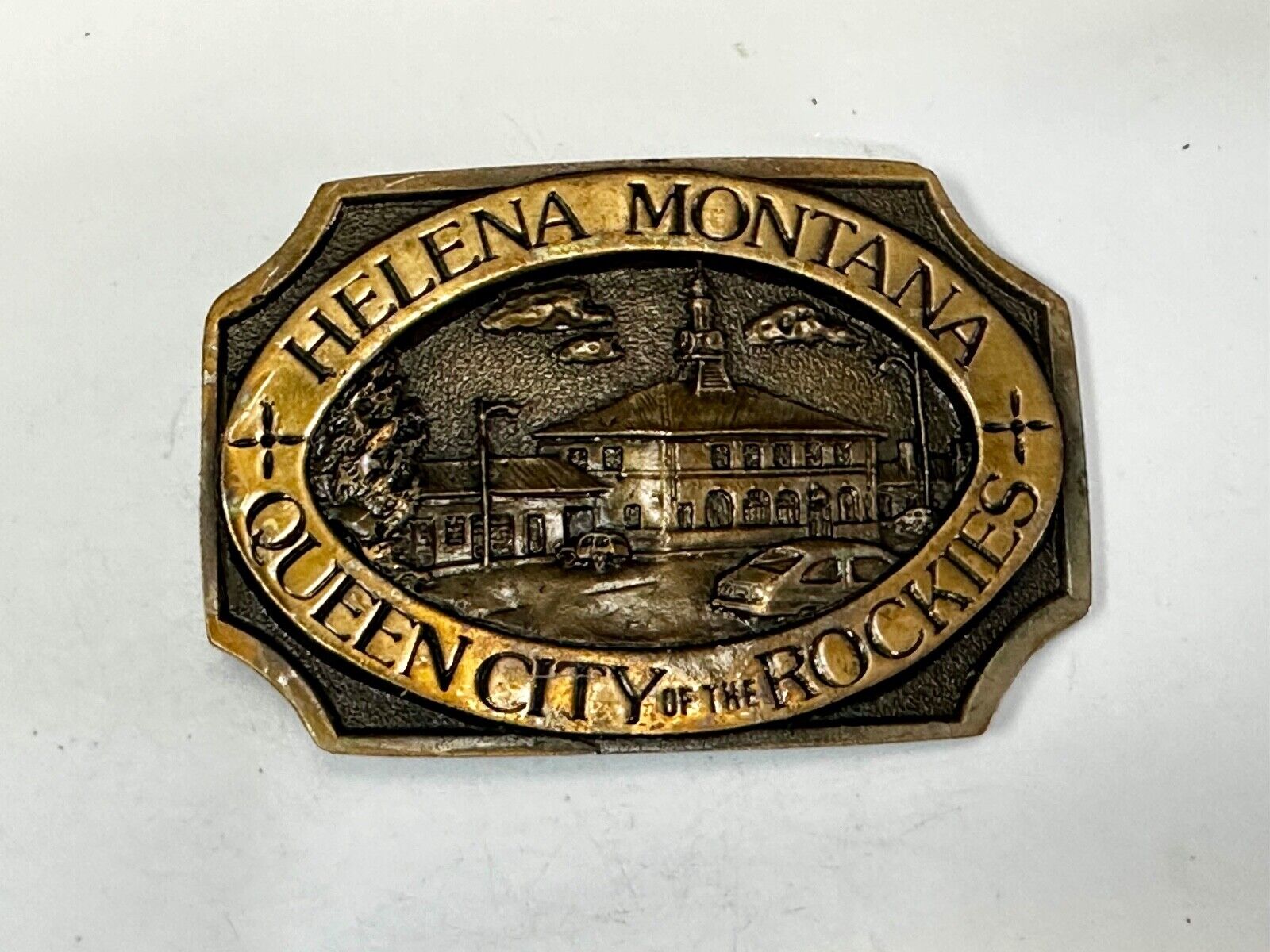 Vintage Helena Montana Queen City of the Rocks Vintage Commemorative Belt Buckle