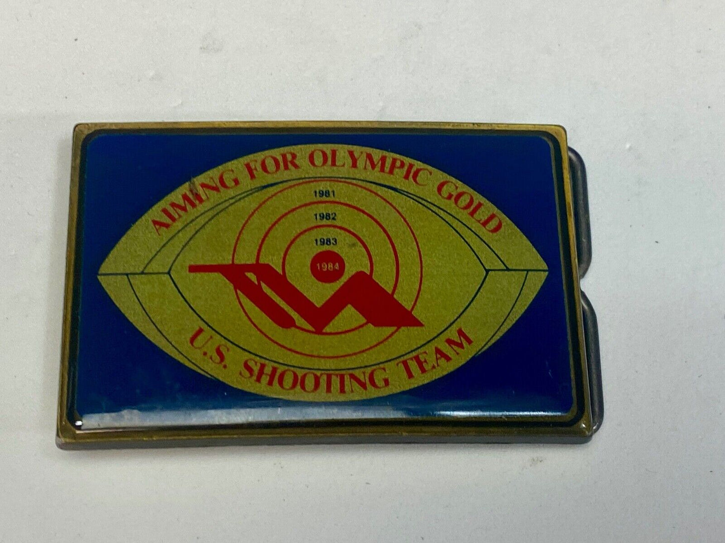 Aiming For Olympic Gold 1984 La Ca U.S. America Skeet Shooting Team Belt Buckle