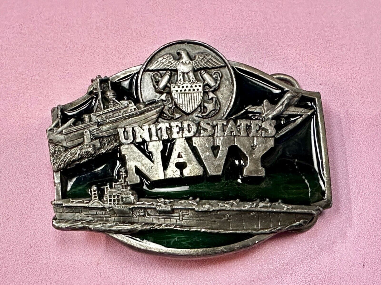 United States Navy Seal Vintage 1987 Commemorative Pewter Siskiyou Belt Buckle