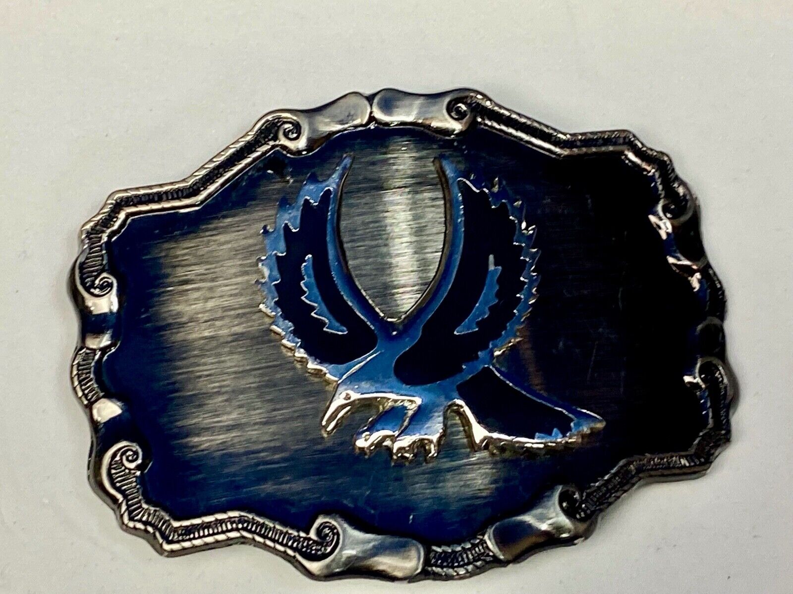 VIntage EAGLE enamel filled western framed belt buckle 