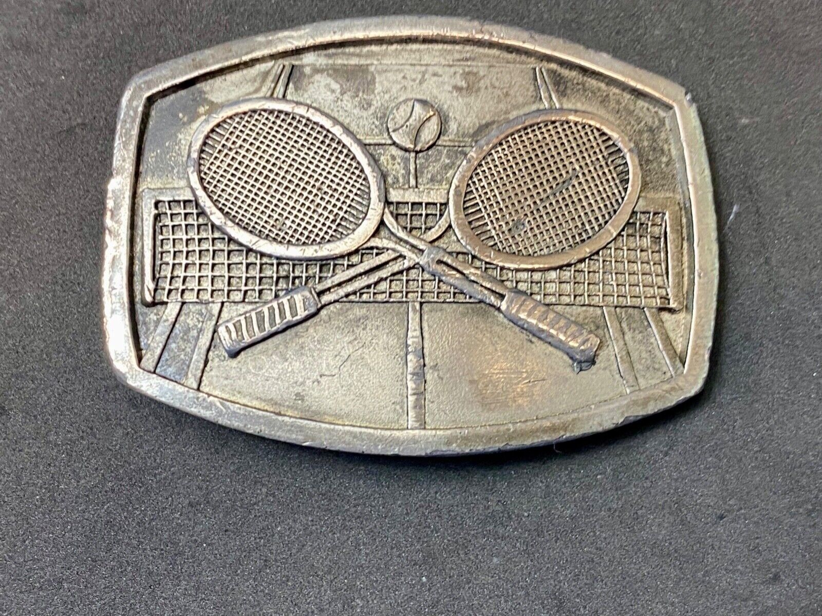 Tennis game match commemorative Indiana Metal Craft belt buckle racquet & ball