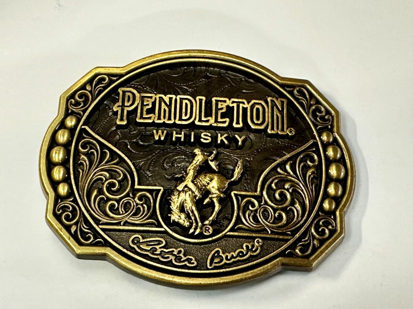 2024 Pendleton Whiskey Let'er Buck Rodeo Cowboy Montana Silversmiths Belt Buckle