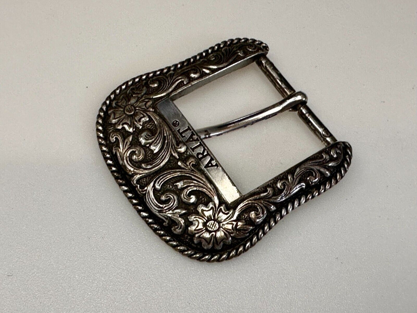 Ariat 2007 Ranger Style Detailed Flower Swirl Rope Outlined Belt Buckle