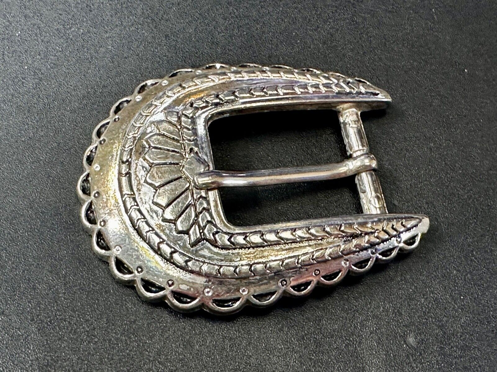 Unique Raised Dimensional Vintage Replacement Ornate 3" Wide Belt Buckle