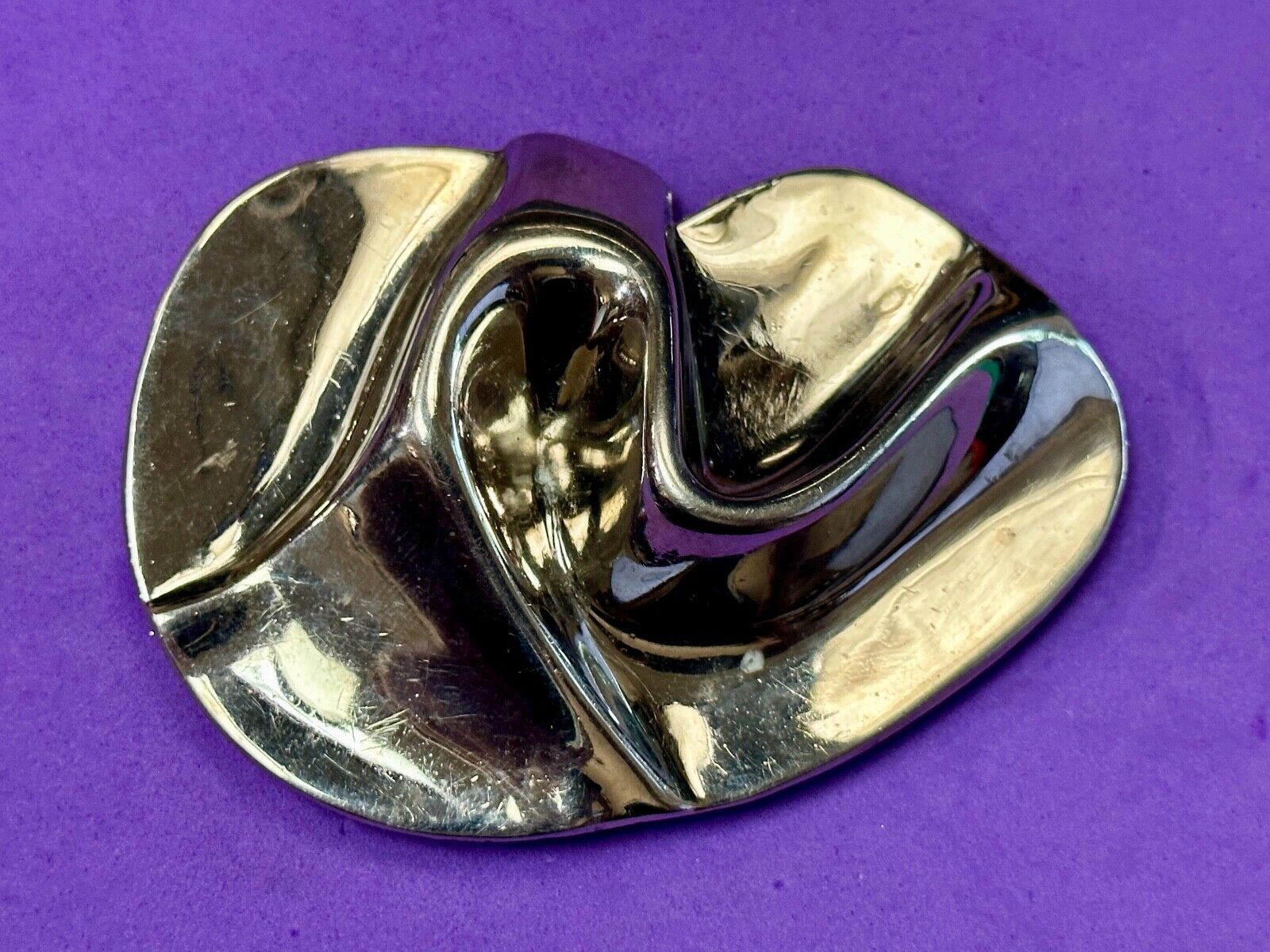 Abstract Silver tone Knot Belt Slide Buckle slide by Charmant Beverly Hills