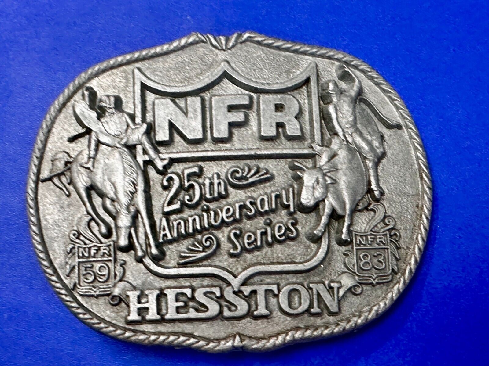 25 Year Anniversary Hesston NFR National Finals Rodeo Cowboys Belt Buckle