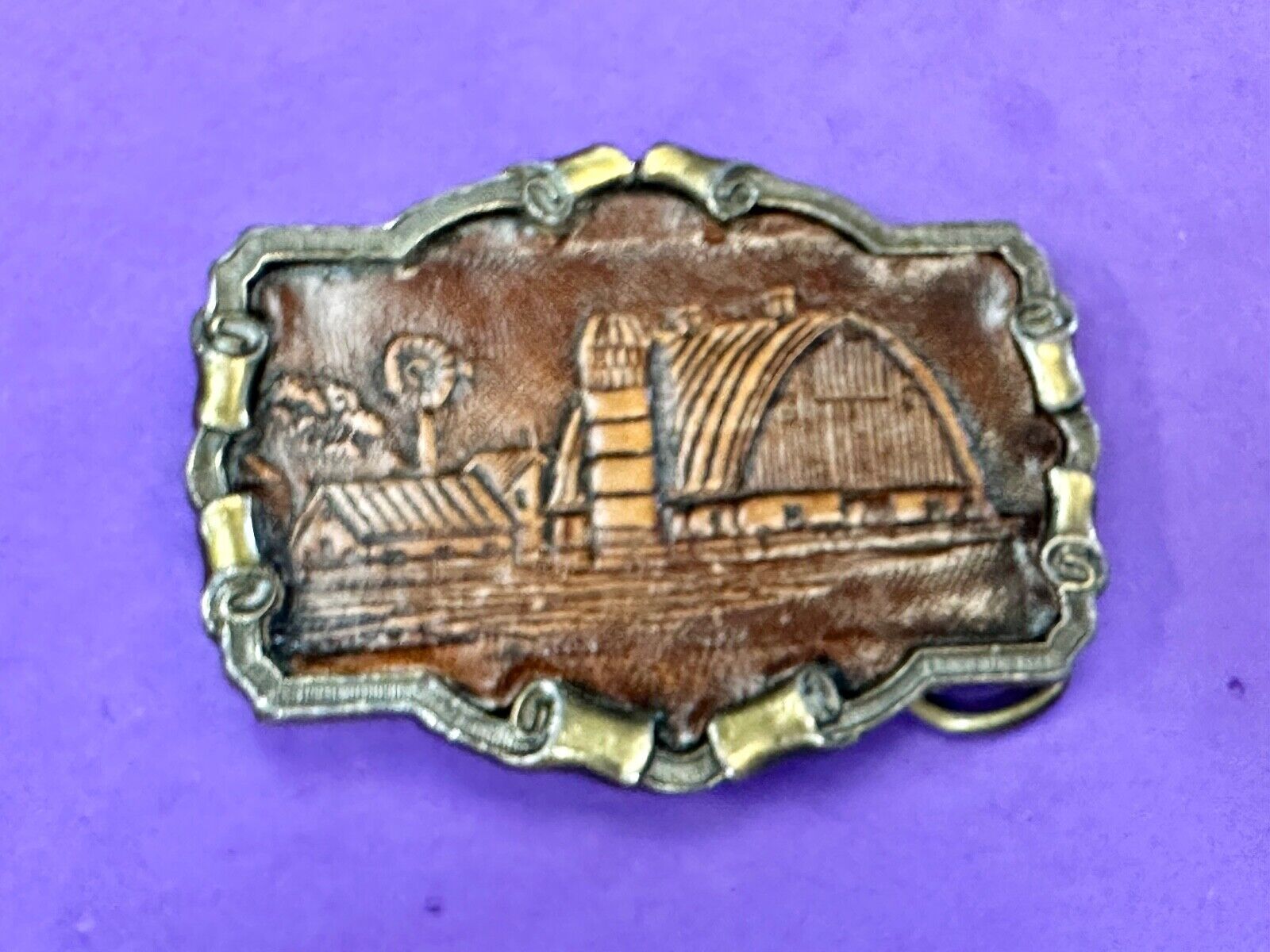 Americas Great Farmland vintage 1980 Great American vintage belt buckle Co