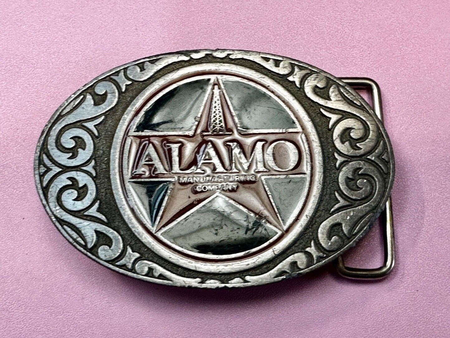 Alamo Oil Well Drilling Company Vintage Texas Star Vintage CD-Hit Belt Buckle