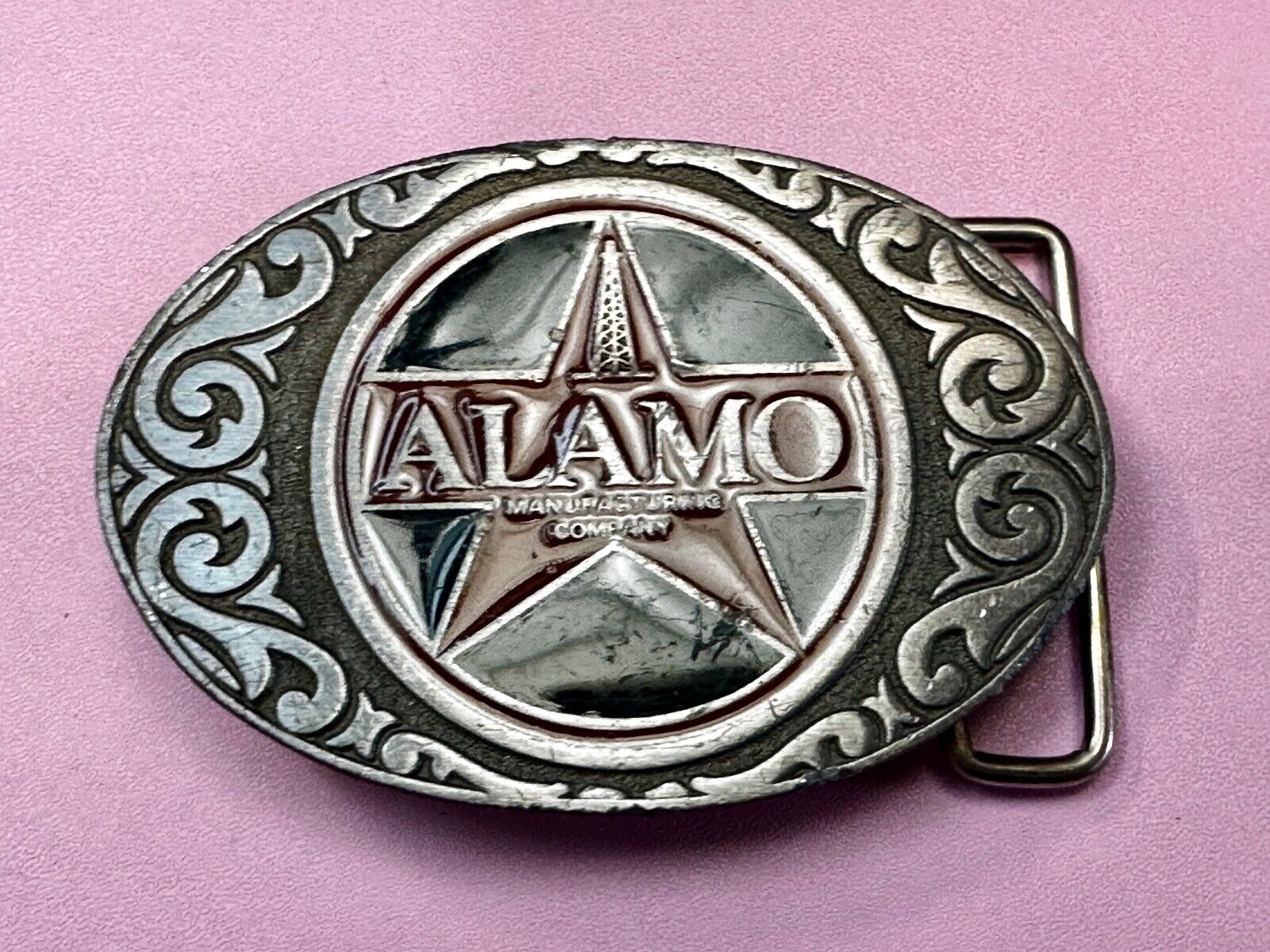 Alamo Oil Well Drilling Company Vintage Texas Star Vintage CD-Hit Belt Buckle