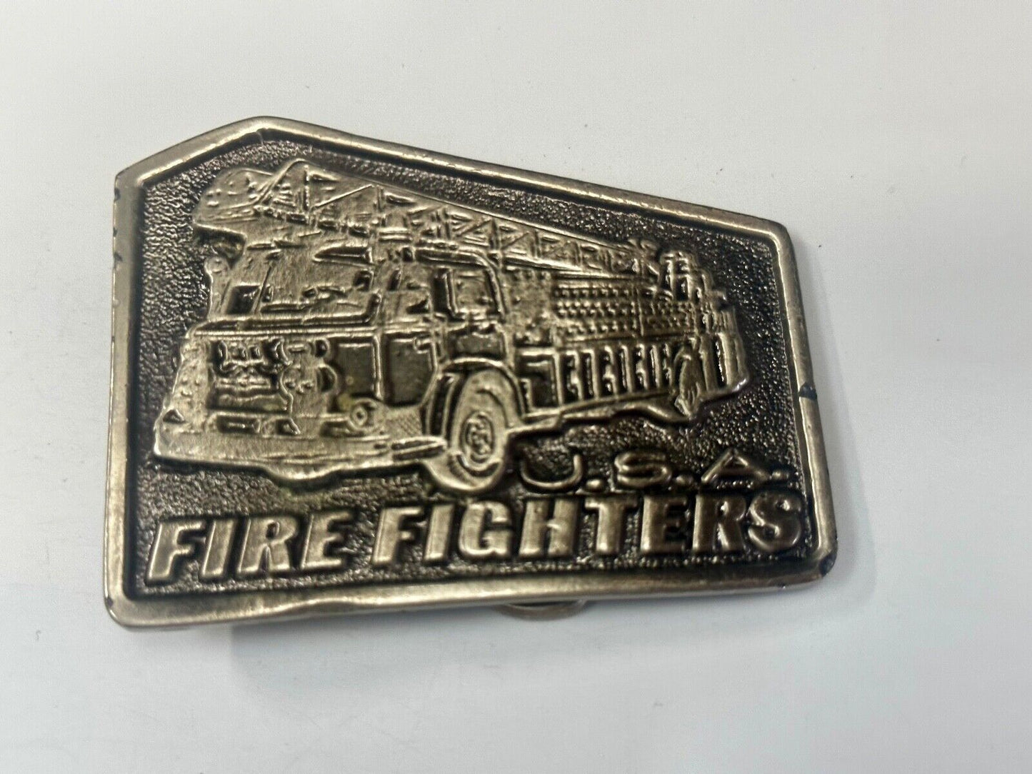 USA American Firefighters Ladder Truck Commemorative metal color Belt Buckle
