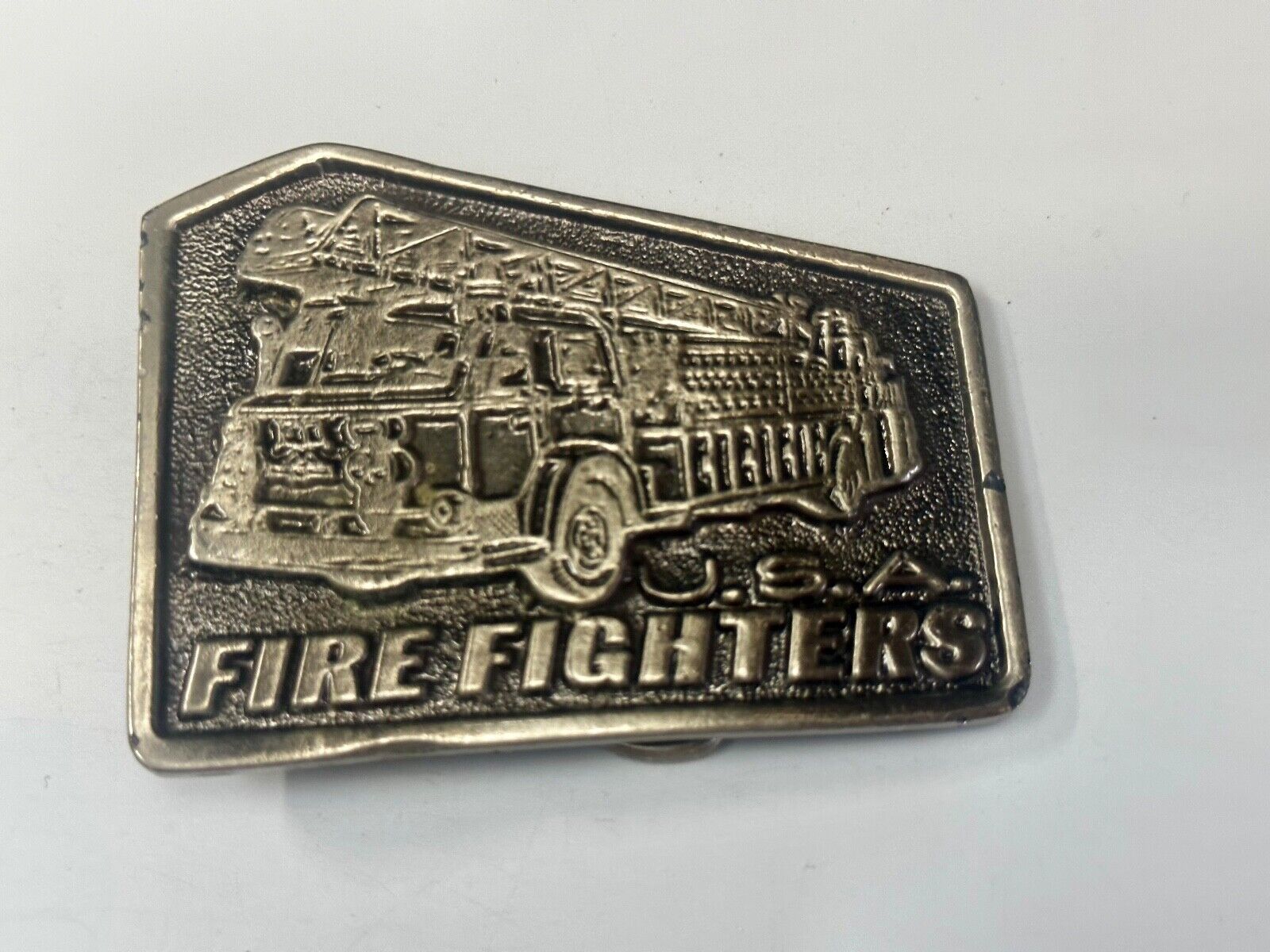 USA American Firefighters Ladder Truck Commemorative metal color Belt Buckle