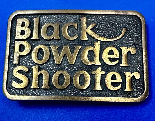 Black Powder Shooter Vintage BTS Solid Brass Belt Buckle - Guns Ammo Military