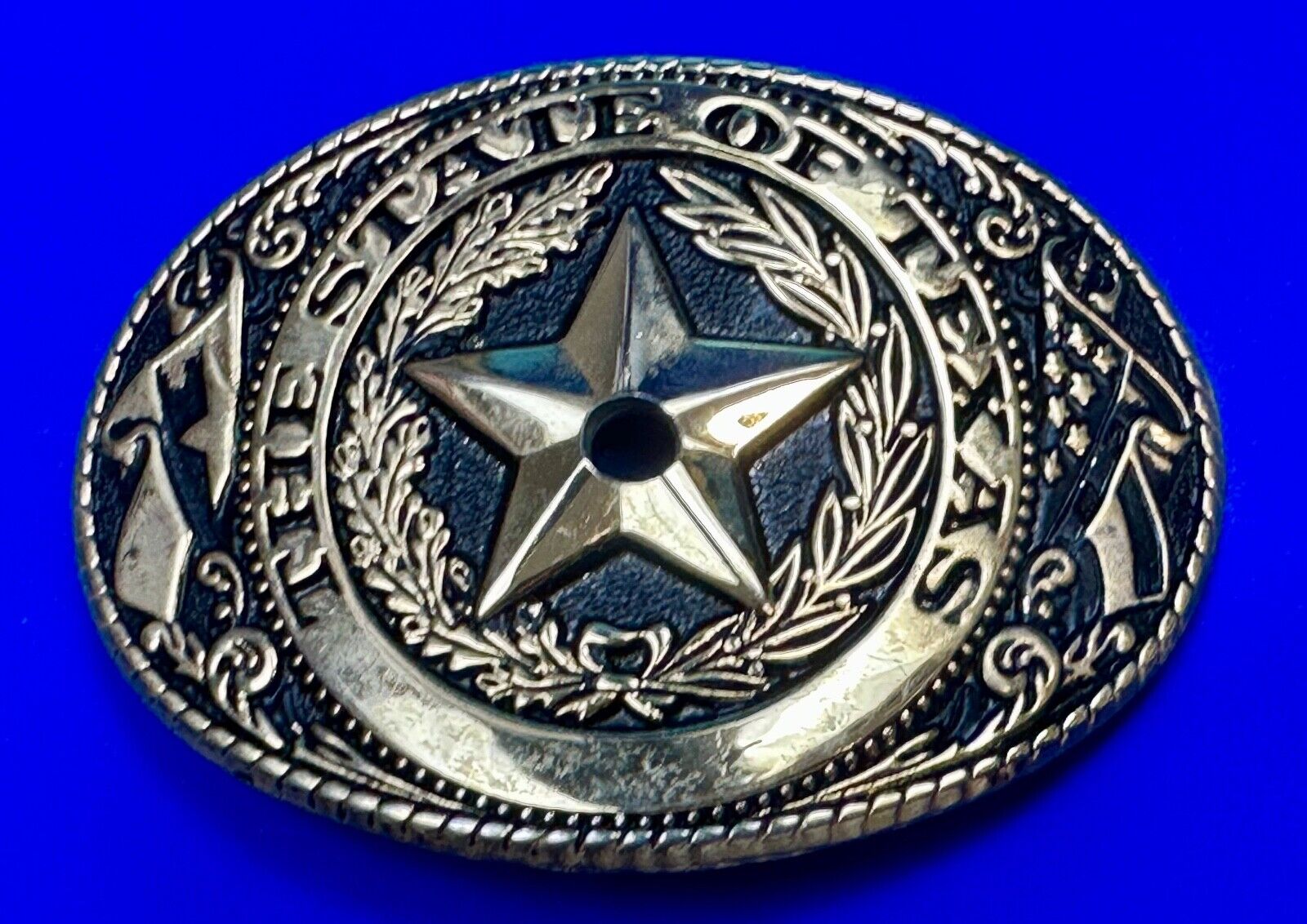 Texas - Lone Star Flags Seal - belt buckle  READY for your centerpiece
