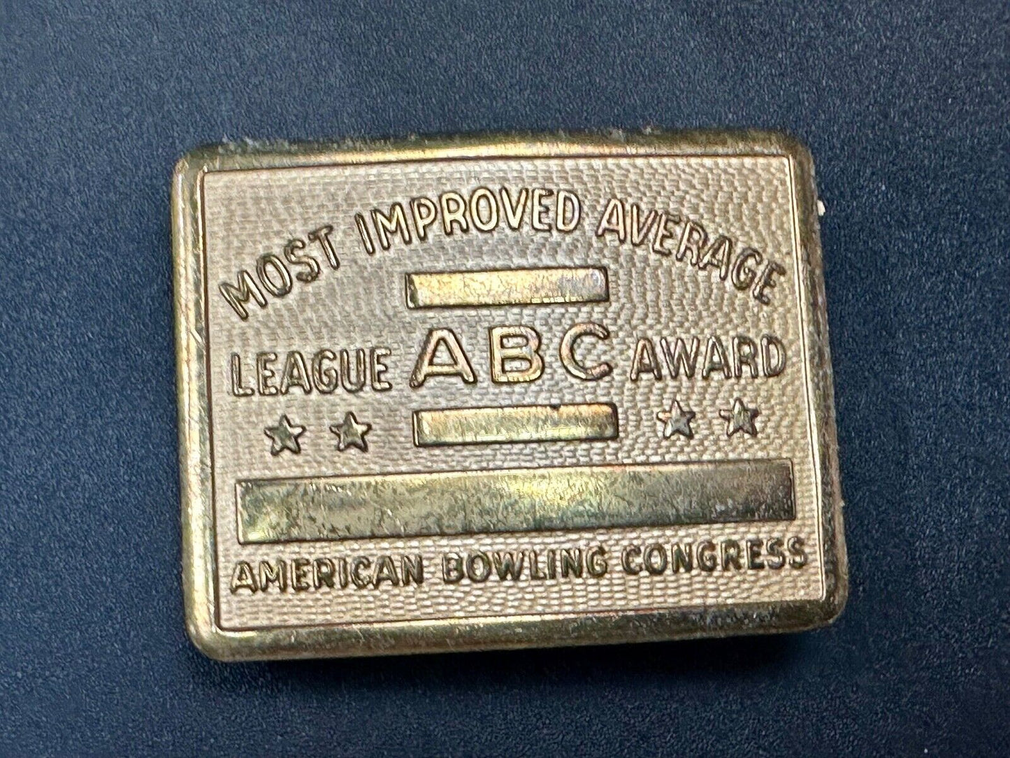 ABC Bowling League Award - NOT engraved most improved trophy belt buckle