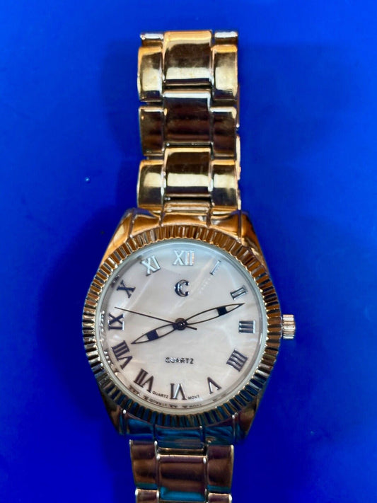 4533 C Silver Tone Quartz Watch Charming Charlie - New Battery, Working Well! 