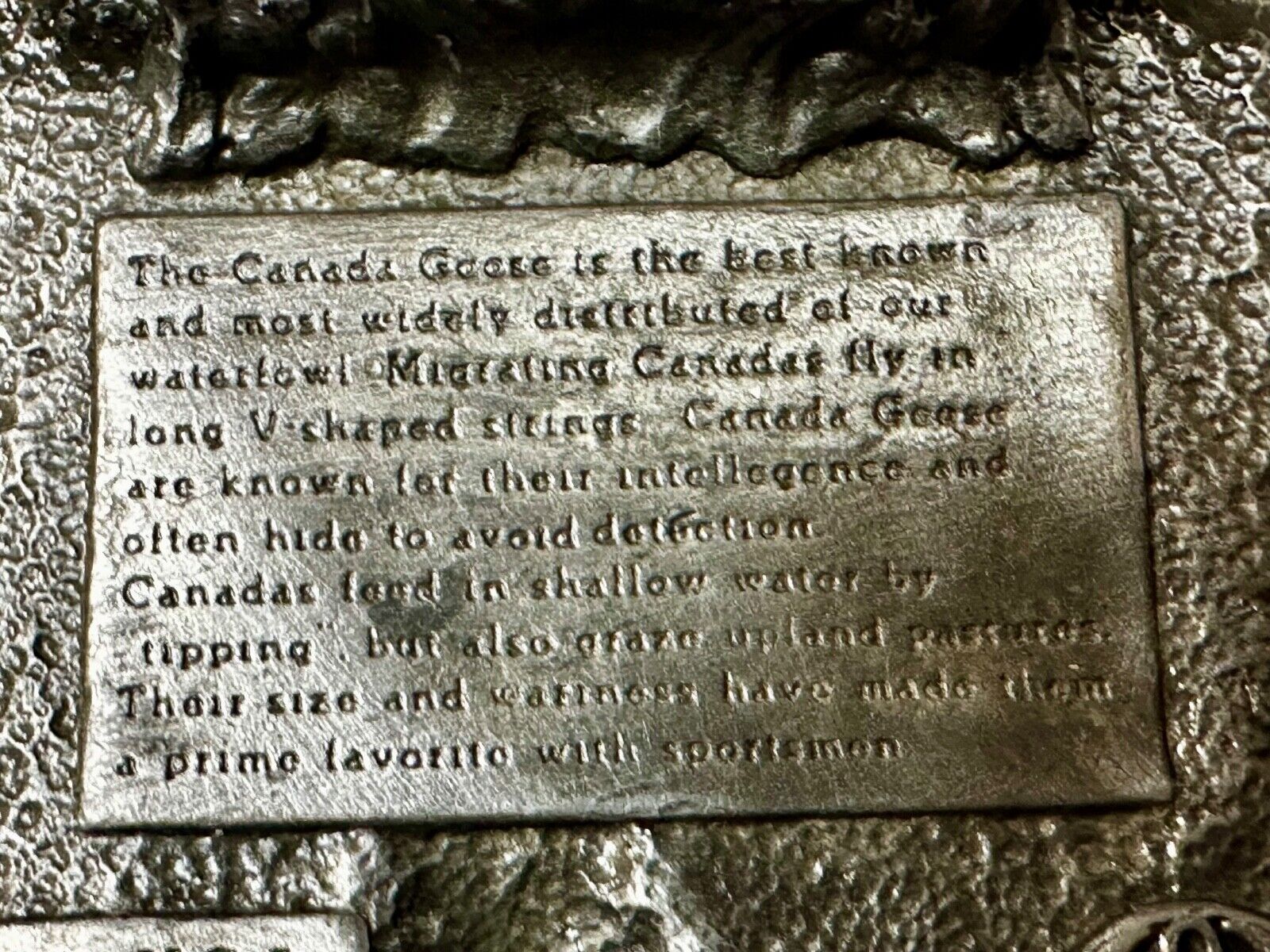The Canadian Goose Migrating  Flying Brass Vintage 1983 Belt Buckle by Bergamot