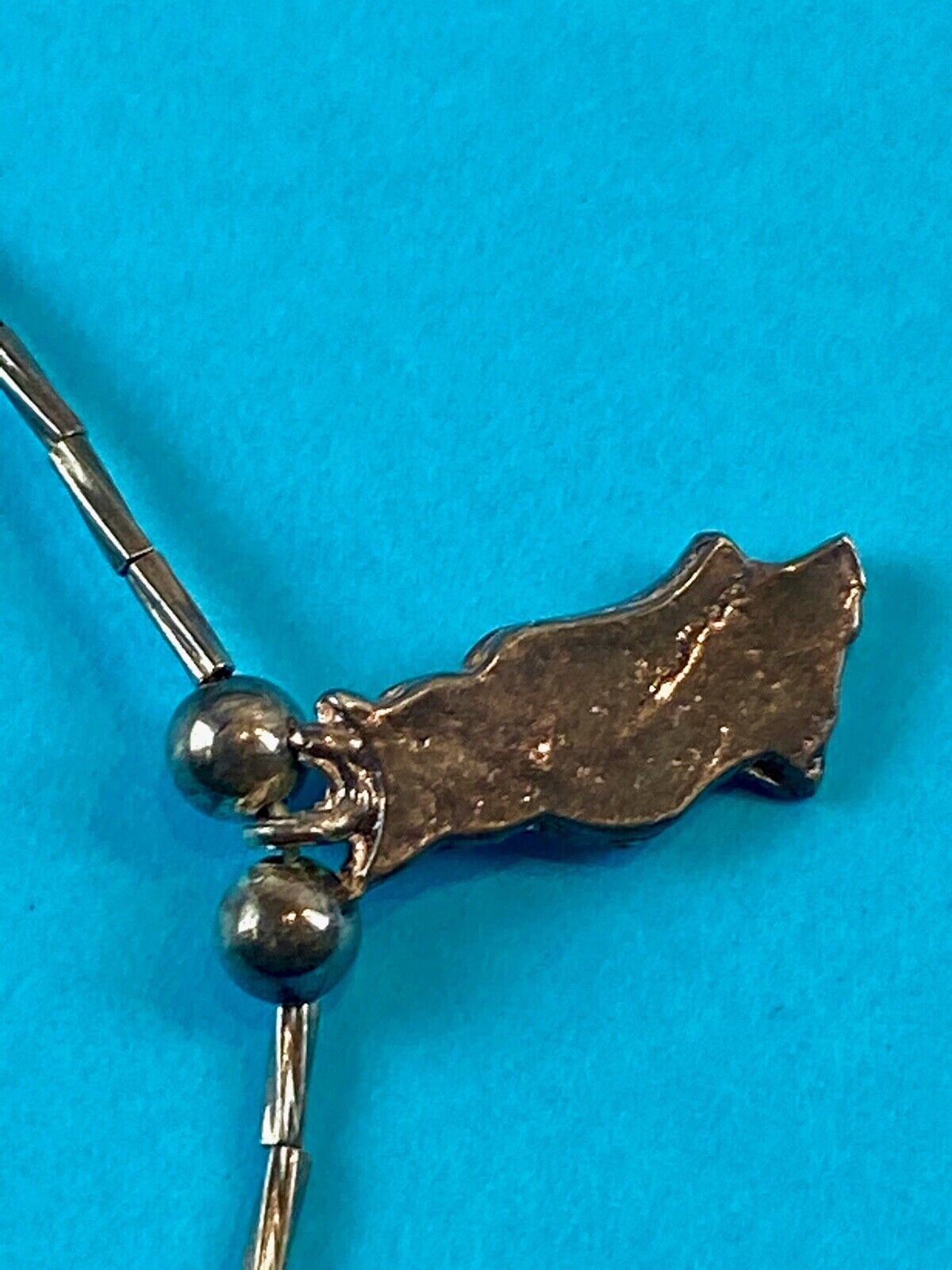 Adorable Owl Inlaid Faux? Turquoise Wings Pendant On Silver Color Necklace 