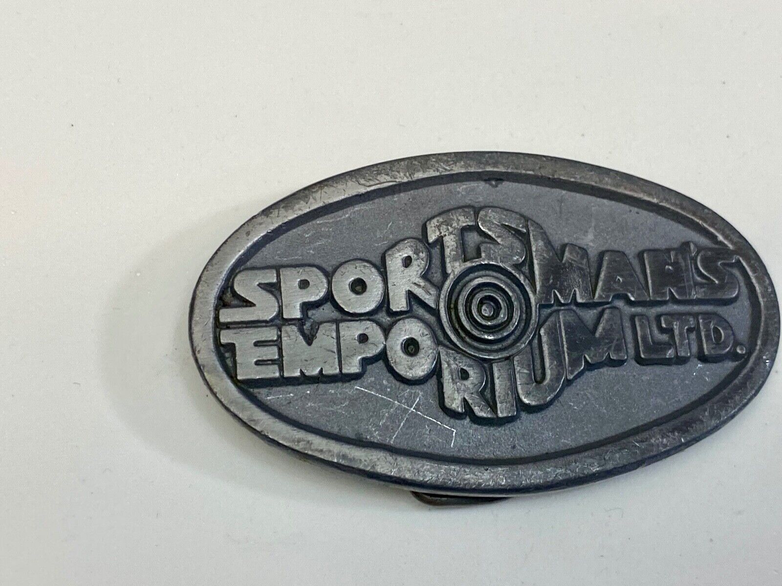 Vintage 70'S Sportsman's Emporium Ltd Advertisement Company Promo Belt Buckle