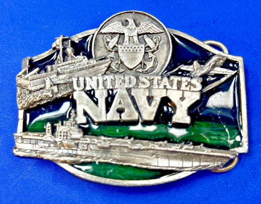 United States Navy Seal Vintage 1987 Commemorative Pewter Siskiyou Belt Buckle