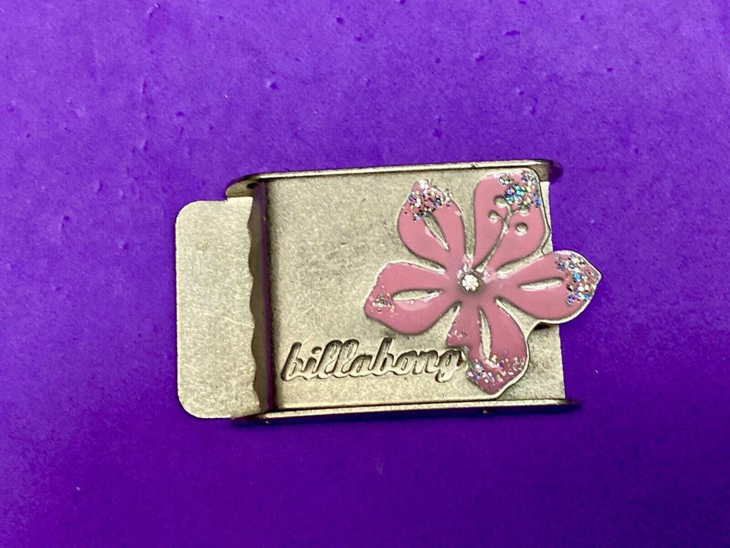 Billabong Belt Buckle Pink & Silver Jeweled Flower - Australian Surf Company