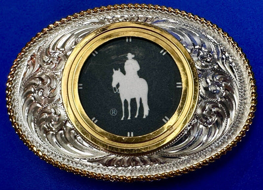 Vintage Blank Coin CollectorsTwo Tone Vintage Montana Silversmith Belt Buckle