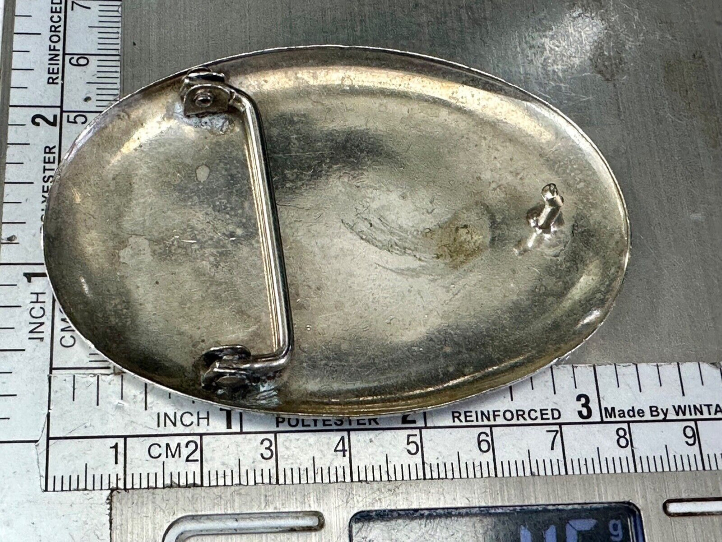 Flying Diving Hunting Patriotic EAGLE on Western two tone oval belt buckle