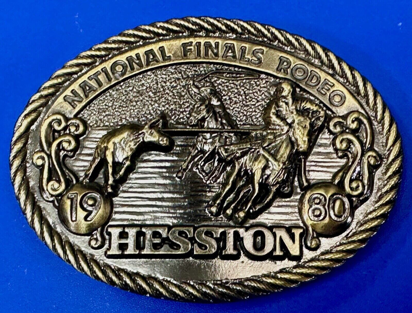 1980 Hesston National Finals Rodeo NFR Limited Edition Collectors Belt Buckle