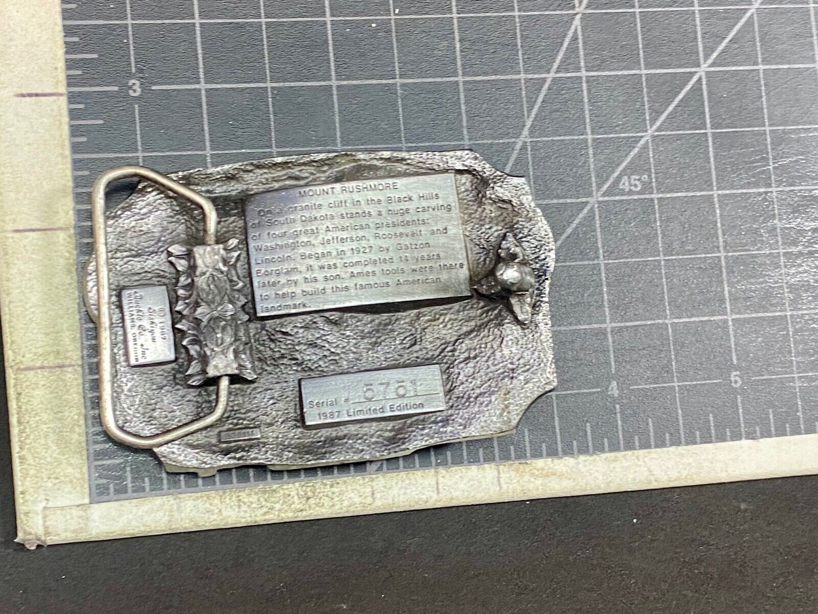 Ames Tools - Mount Rushmore Commemorative Pewter Belt Buckle By Siskiyou,