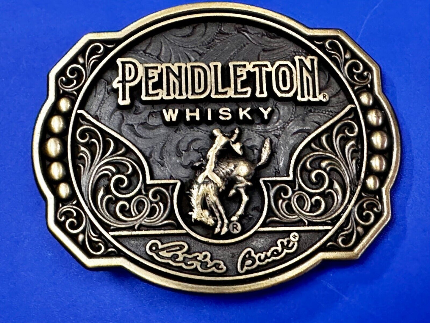 2024 Pendleton Whiskey Let'er Buck Rodeo Cowboy Montana Silversmiths Belt Buckle