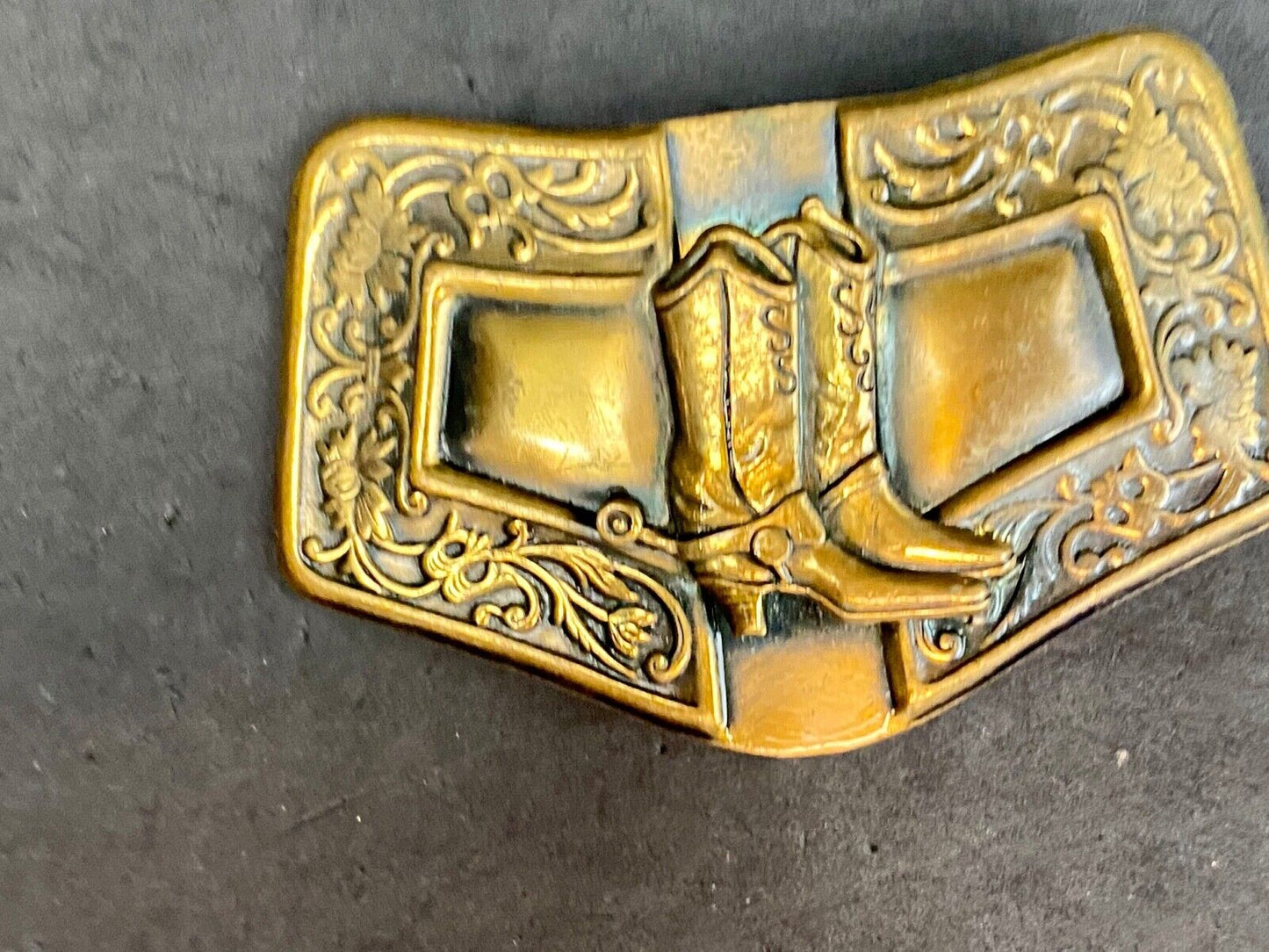 unique shaped vintage Western cowboy boots jeans cowboy cowgirl belt buckle 