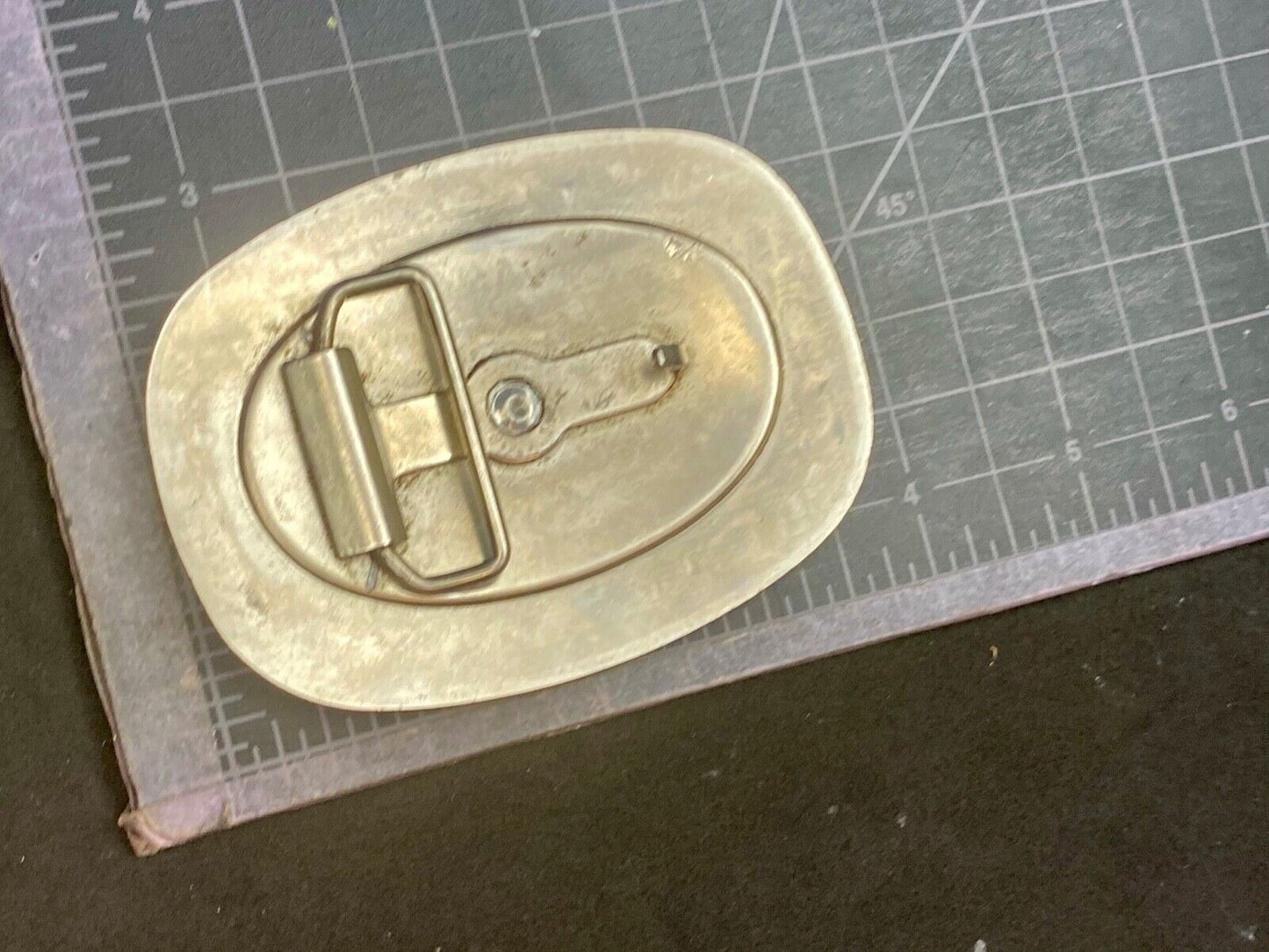 Victorian? Looking / feel - see through wire mixed metal vintage 4" belt buckle 