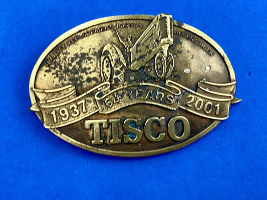 64 years - Tisco Tractor Implement Supply Spec Cast Farming Belt Buckle