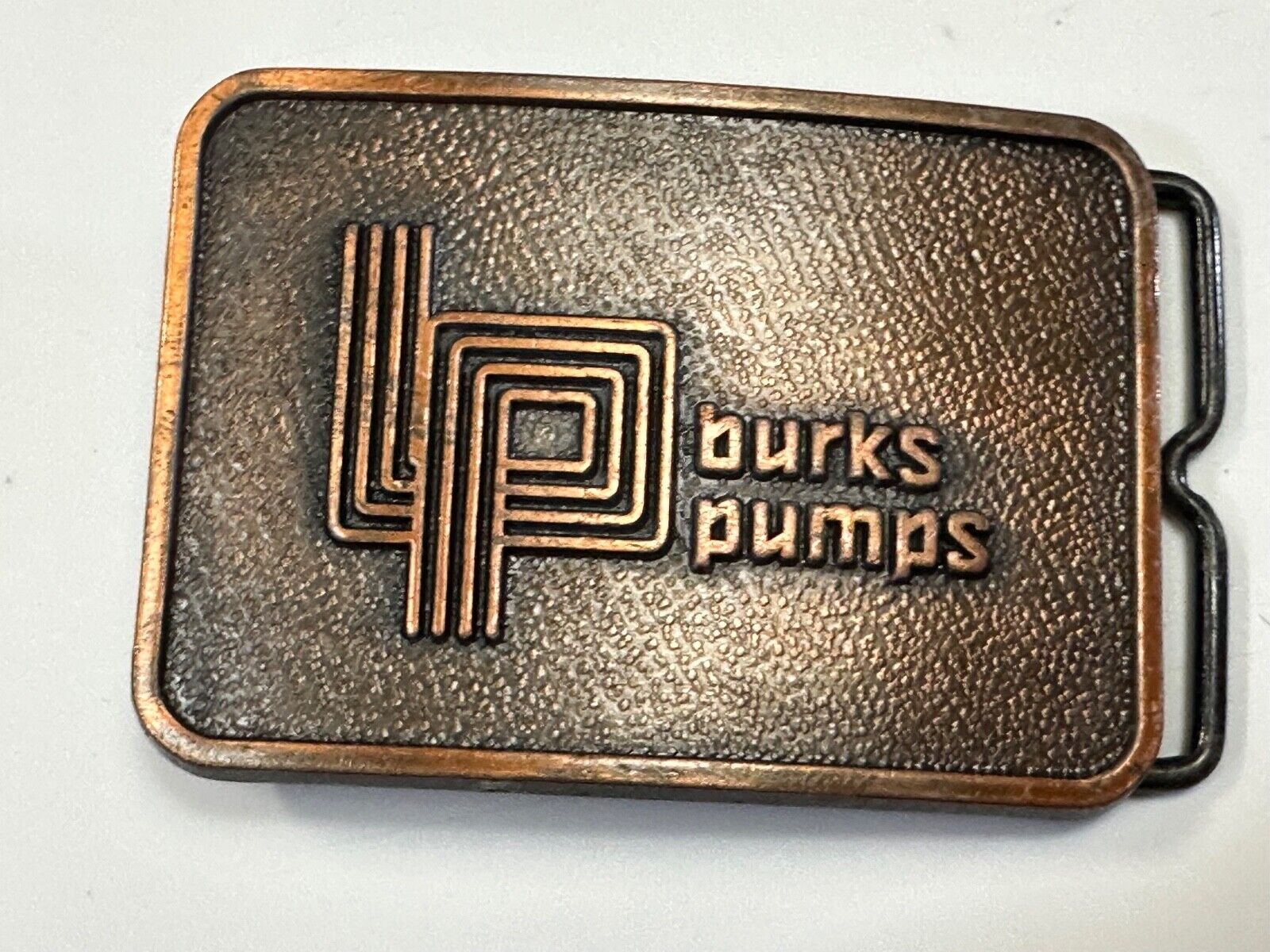 Vintage 1970's Burks Pumps Company Promotional Advertising belt buckle