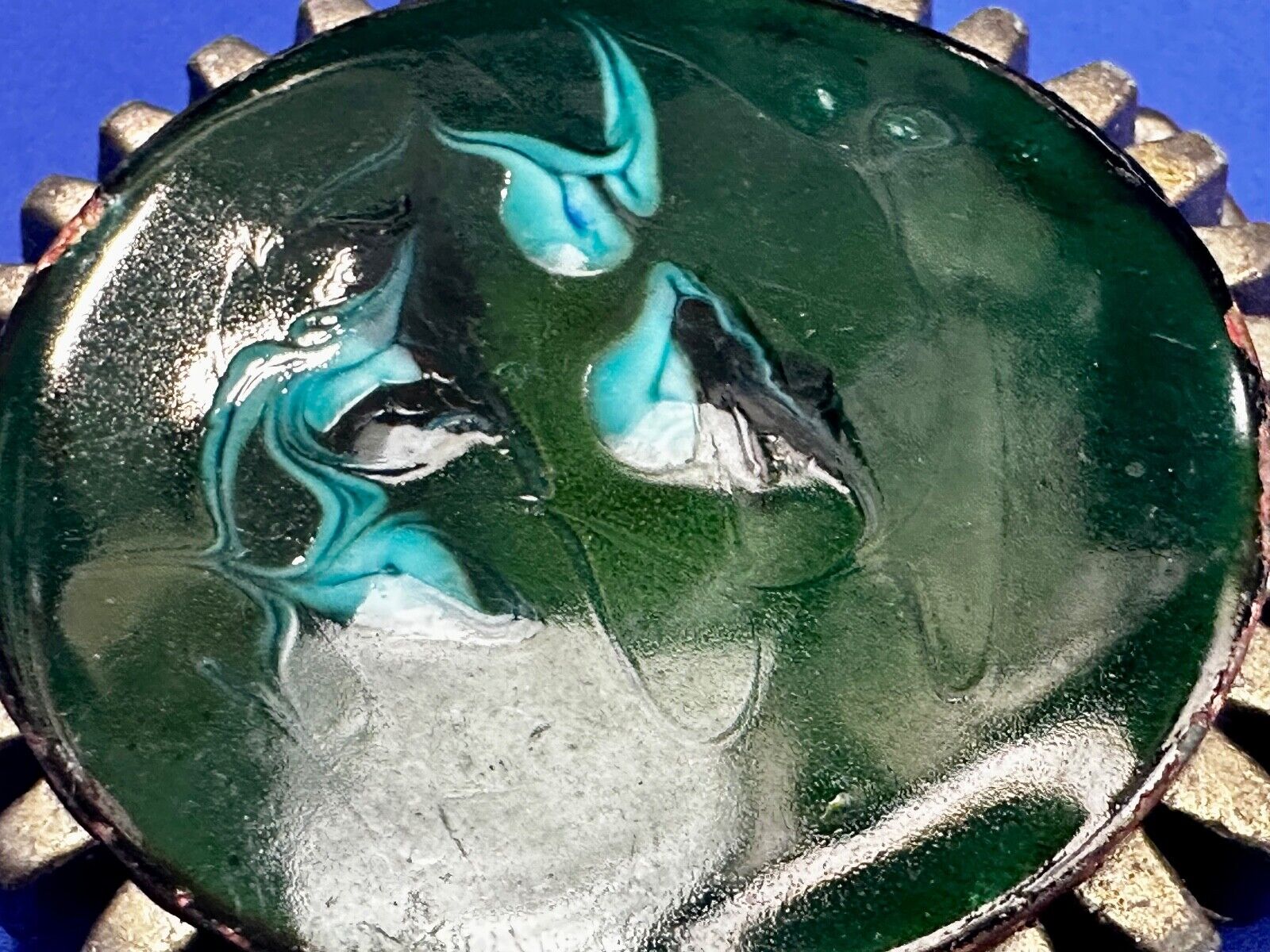 Artisan Metalworker Green Email Art Project - Beautiful Vintage Belt Buckle