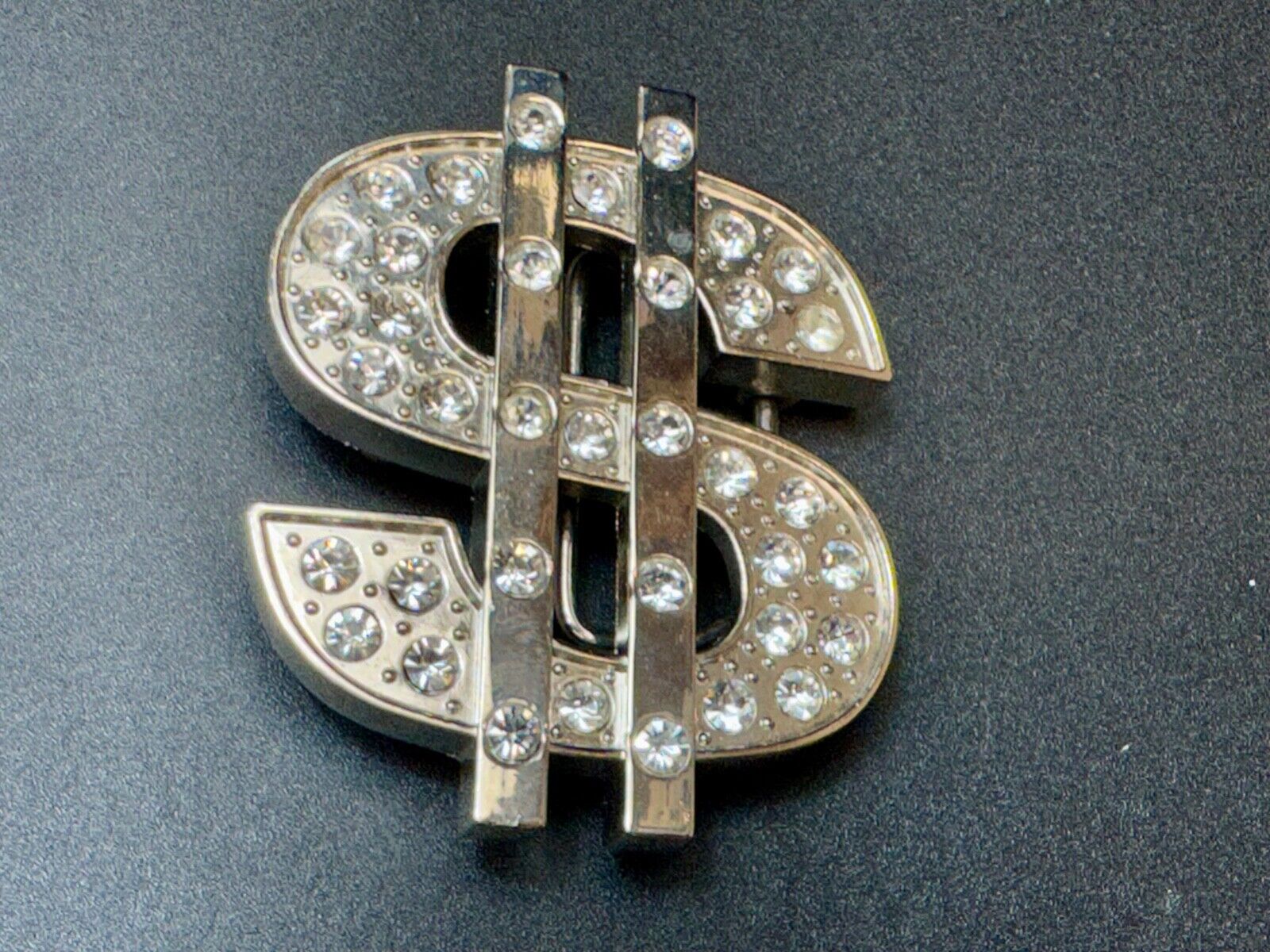 All about the $ - Jeweled Rhinestone covered Dollar Sign money cutout belt buck