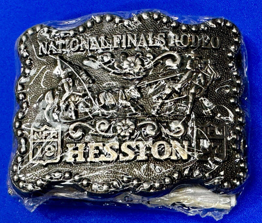 1987 Hesston National Finals Rodeo NFR Cowboys Youth Size NOS Belt Buckle