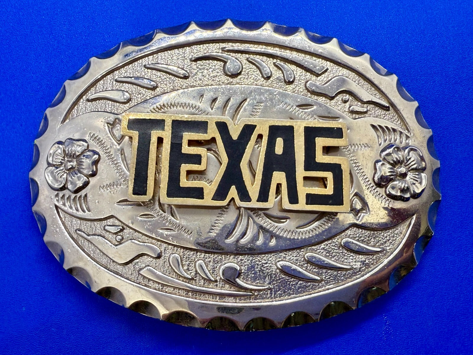 Texas - The name say it all.   Big Southwestern Black Block letters Belt Buckle