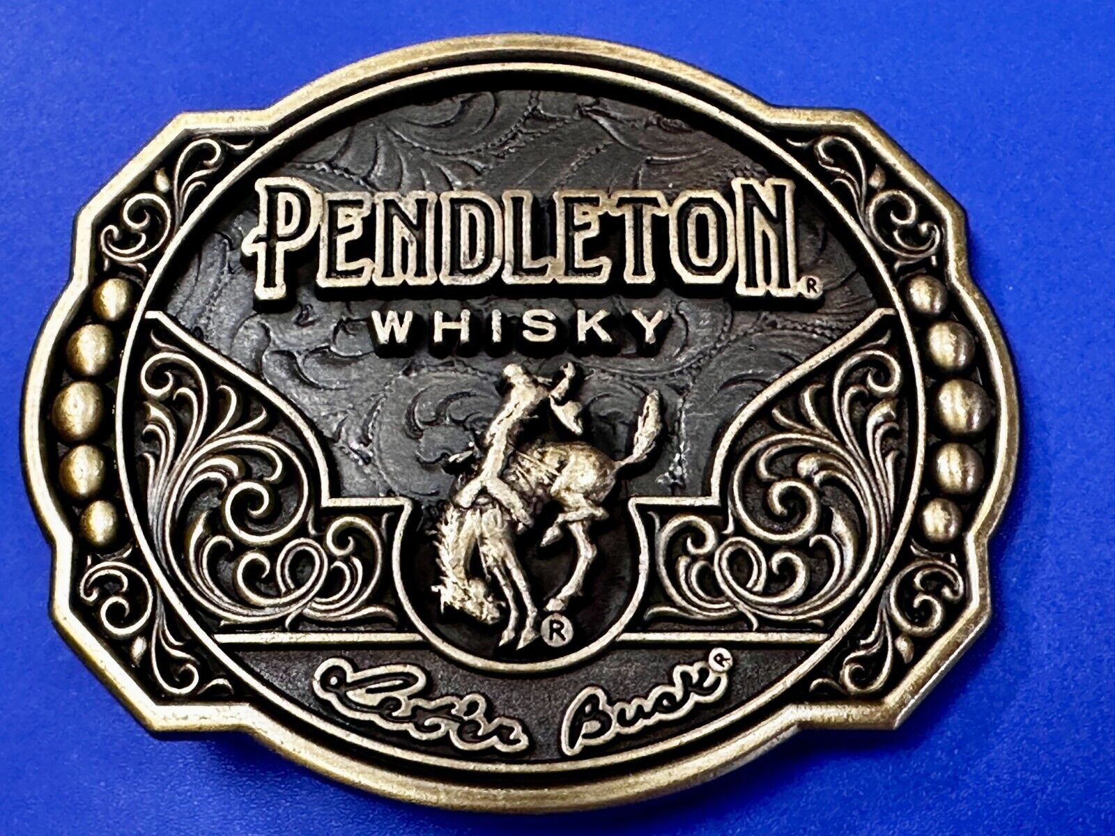 2024 Pendleton Whiskey Let'er Buck Rodeo Cowboy Montana Silversmiths Belt Buckle