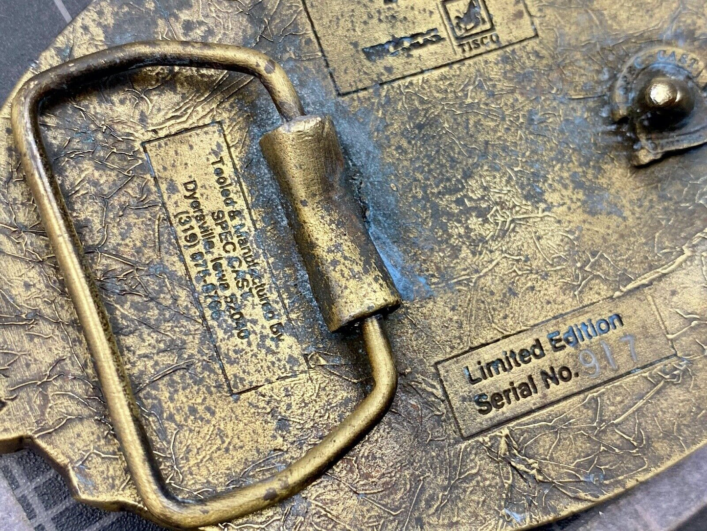 64 years - Tisco Tractor Implement Supply Spec Cast Farming Belt Buckle