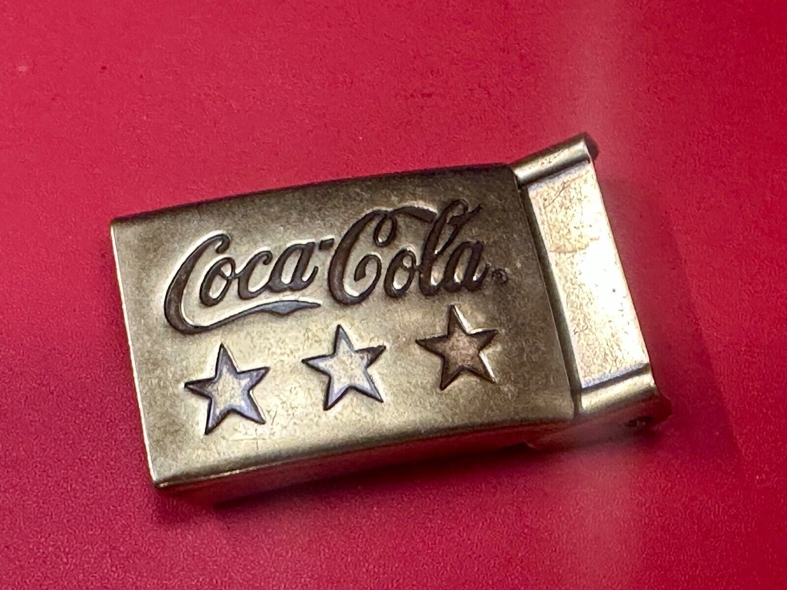 Three Stars - COCA-COLA SODA POP COLLECTORS VINTAGE BRASS TONE BELT BUCKLE