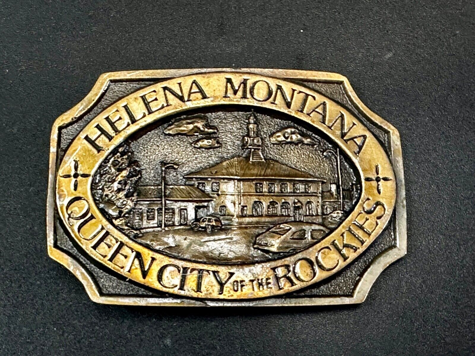 Vintage Helena Montana Queen City of the Rocks Vintage Commemorative Belt Buckle