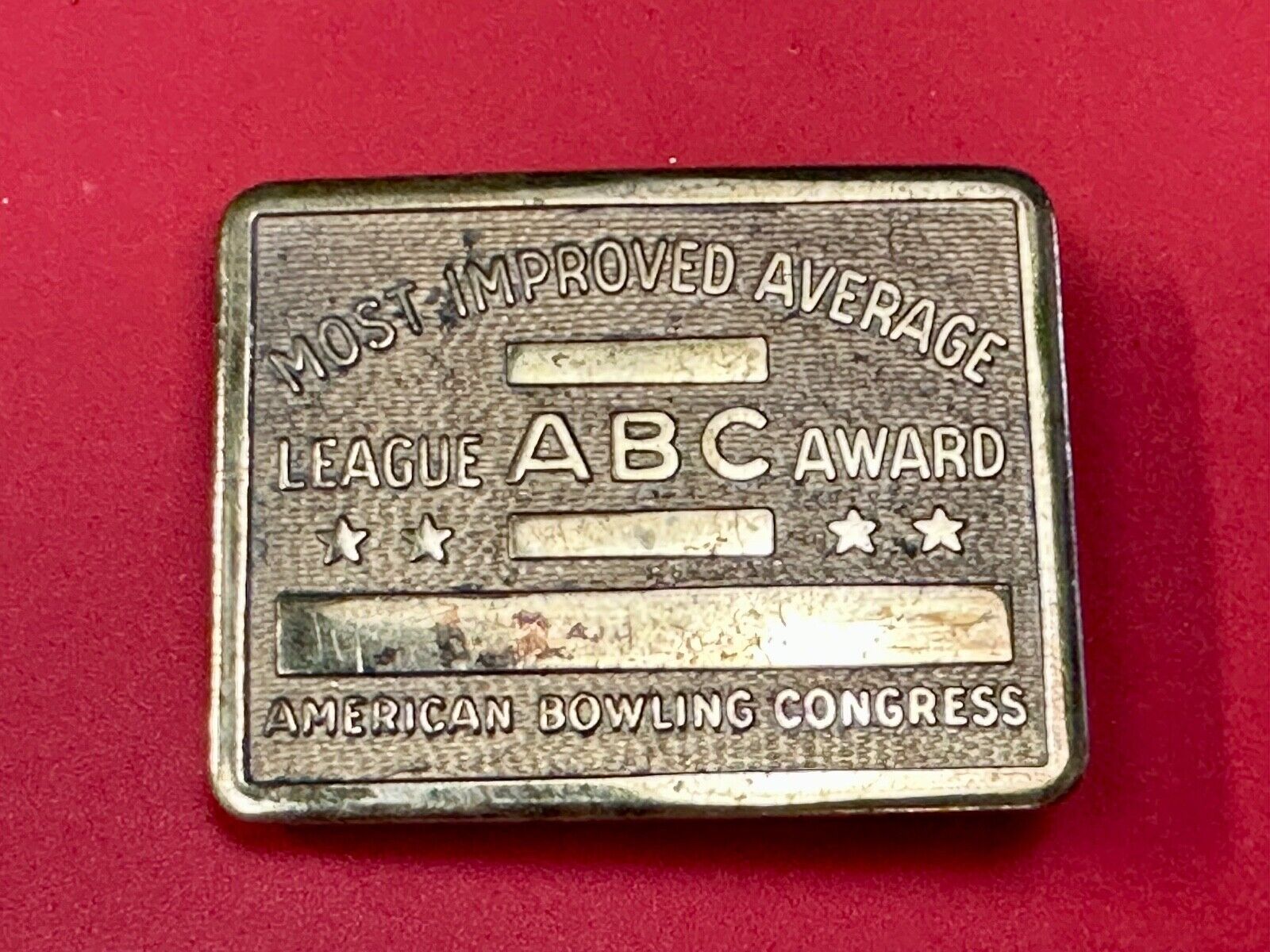 ABC Bowling League Award Vintage Belt Buckle American Congress to engrave